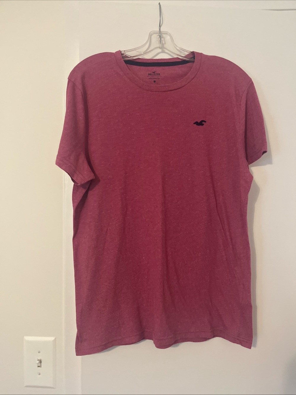 Hollister Men's Heather Red Crew Neck T-Shirt L